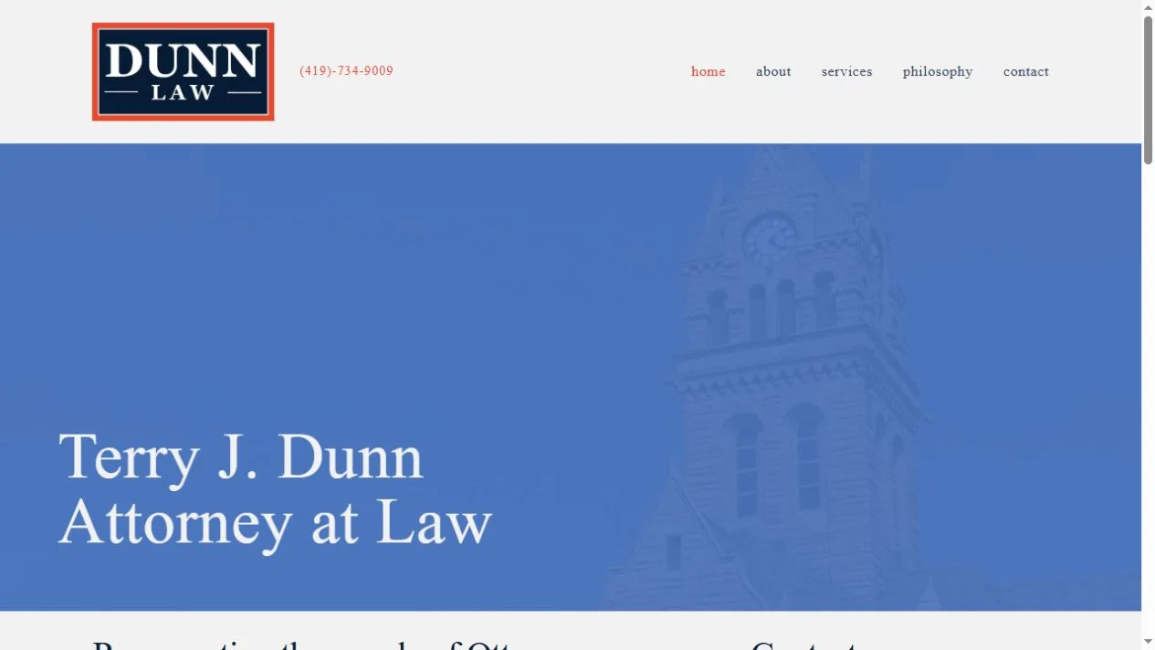 Dunn Law homepage cover captured August 28, 2026
