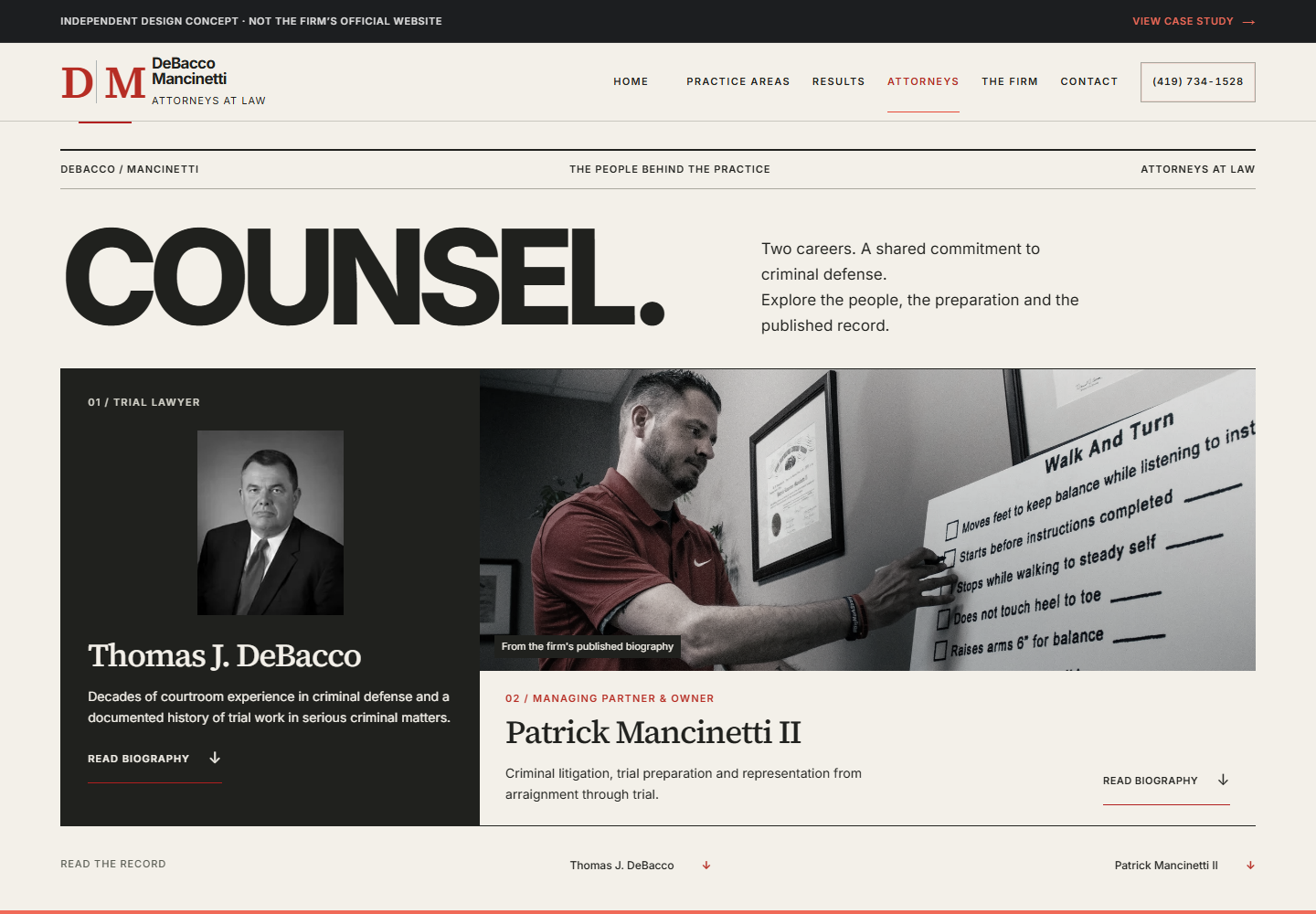 The redesigned attorneys cover pairing Thomas DeBacco’s archive portrait with Patrick Mancinetti’s working photograph